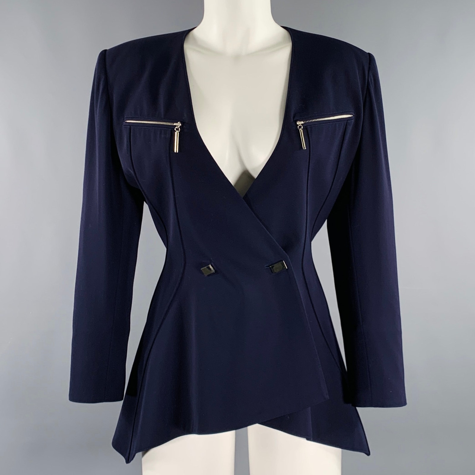 Claude Montana Size S Purple Wool Shoulder Pads Jacket